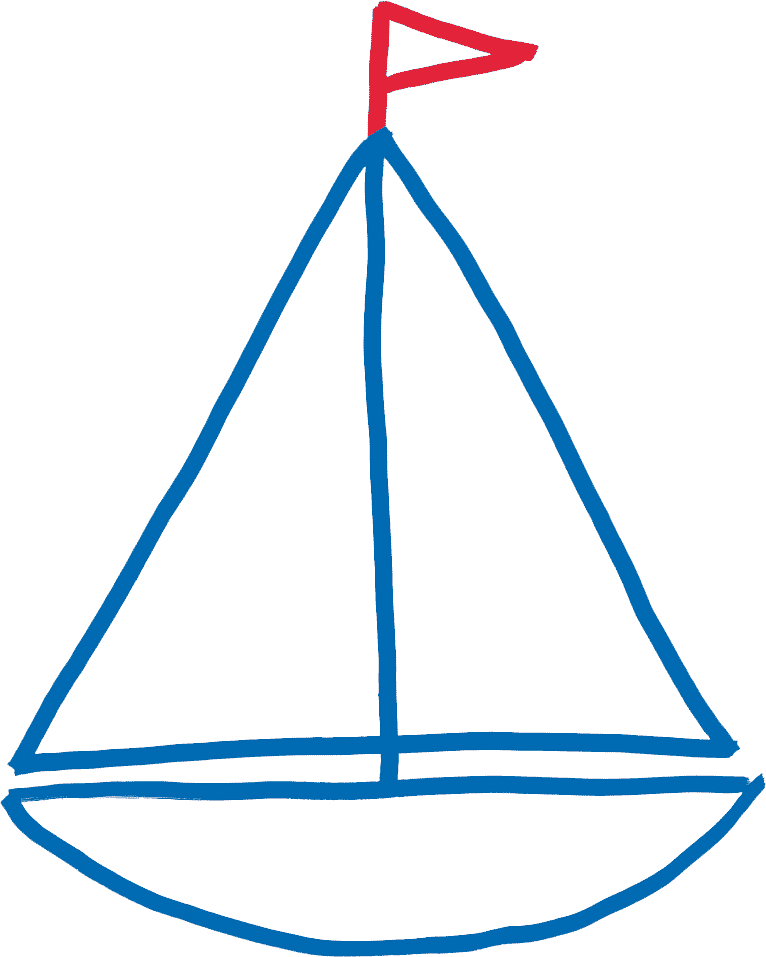 gezeichnetes Segelboot